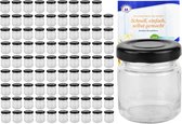 Coffret de 100 pots de 53 ml avec couvercle noir et livret de recettes Diamant Gelierzauber