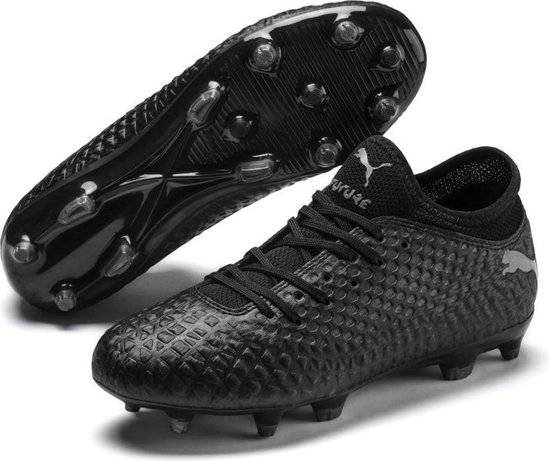 Bol Com Puma Future 4 4 Fg Ag Jr Voetbalschoenen Kids Puma Black Puma Black Puma Aged Silver