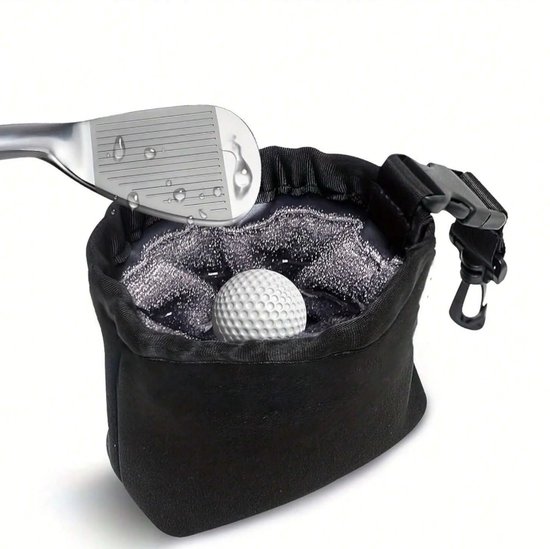 GolfClean Pro Set - Complete Reinigingsset Voor je Golfuitrusting- Golf Accessoires - Golf Handdoek + Golf Borstel - Zwart - Cadeau Set van Golfviking — afbeelding 3