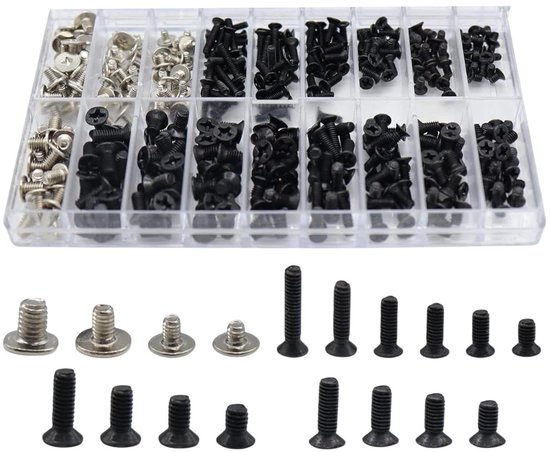 Assortiment de Vis pour réparation d'ordinateurs portables - 360 pièces M2/M2,5/ M3