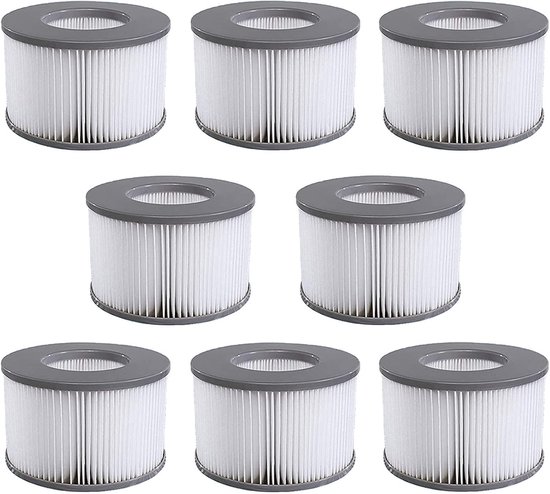 Filterpatronen - 8 stuks - geschikt voor MSPA opblaasbare spa - zwembad - jacuzzi - jacuzzi opblaasbaar - geschikt voor mspa - Filter mspa Lite - MSPA Whirlpool Filter - Filterpatronen Onderwater - Boten en Hot Tubs - geschikt voor Model vanaf 2020