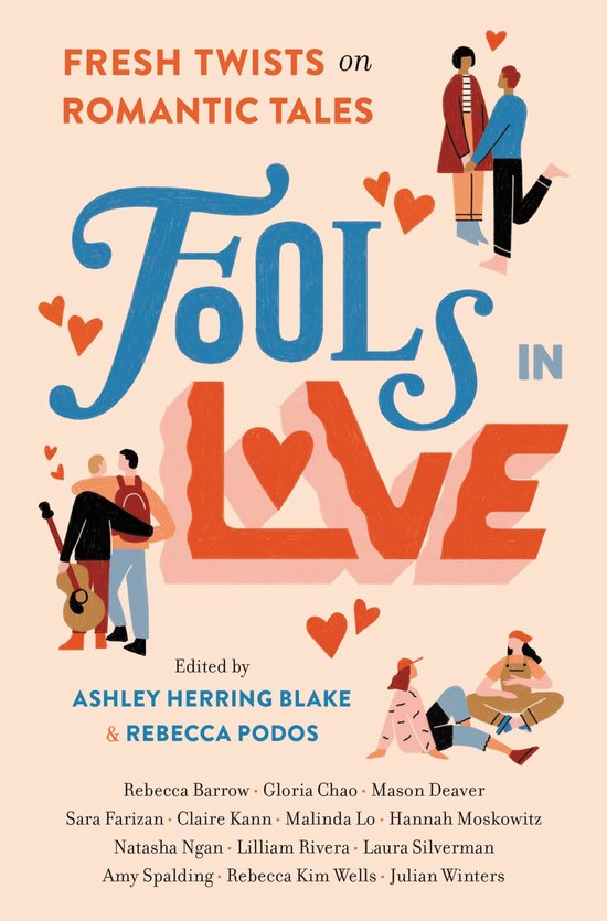 Boek 'Fools In Love' met de tekst 'Fresh Twists on Romantic Tales'.