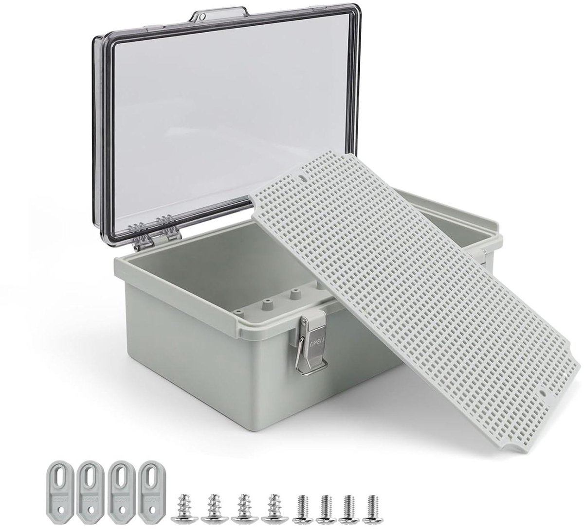 Allecto Plus - Waterdichte buiten Verdeeldoos 260 x 160 x 100 mm IP66 - Stof- en waterdicht - Bescherming stroomvoorzieningen - Aansluitdoos