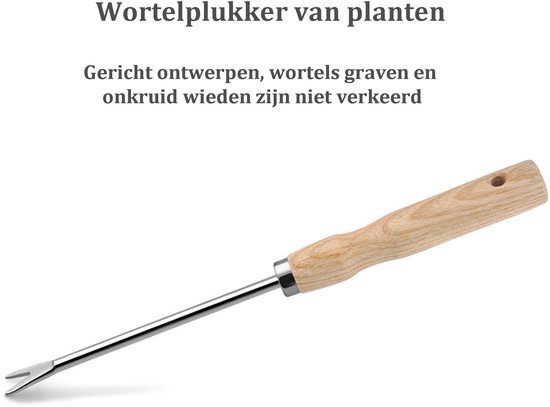Tuingereedschapset 5-delig - Puntige Schop, Gestapelde Spade, Driehoekvork, Hark & Wortelpick - voor Tuin & Moestuin - Draagbare Handgereedschapsset van Merkloos	 — afbeelding 5