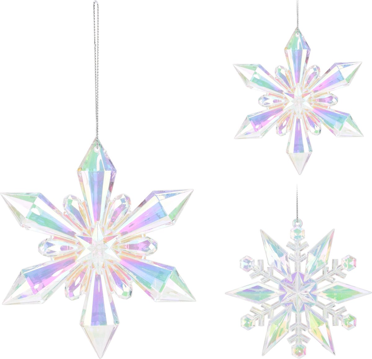 Home & Styling Kersthanger Sneeuwvlok 11cm iriserend multi