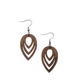 Spirit&Pine - Solana - Boucles d'oreilles en bois - Boucles Boucles d'oreilles pendantes - Boucles d'oreilles pendantes bohèmes - Style Boho - Afromosia