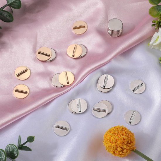 Amaxiu 15 Stuks Magnetische Pin-Backs - Afsluitbare Houder, Metalen Sloten, Vervangende en Converteerbare Sluitingen voor Emaille Sieraden