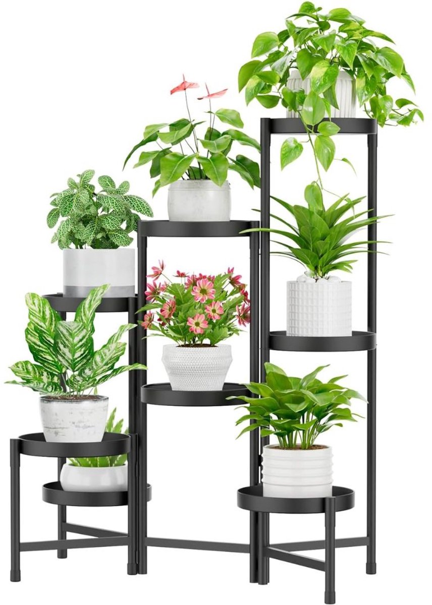 CLVP® Plantentafel - Plantenstandaard voor Binnen - Plantenzuil - Zwart