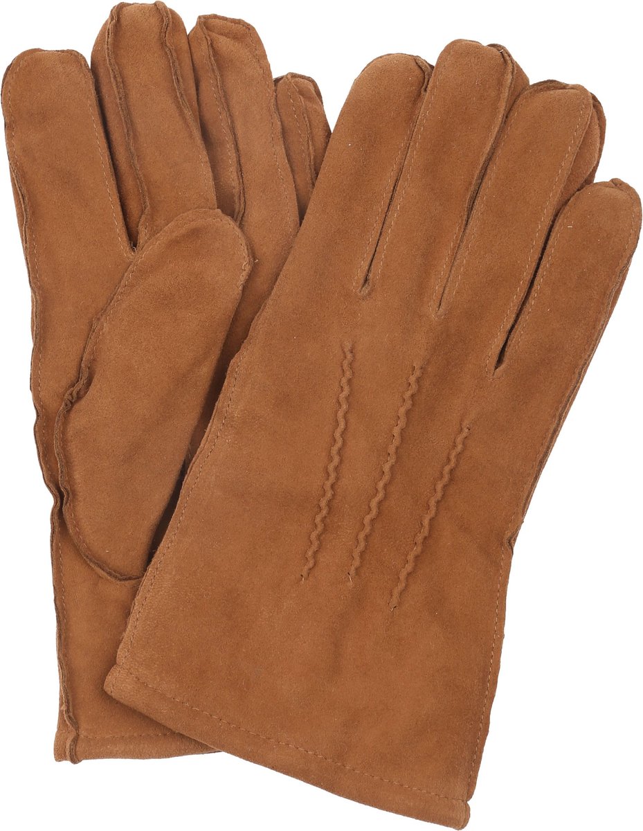 Suitable Suede Handschoen Cognac - Maat M - Heren