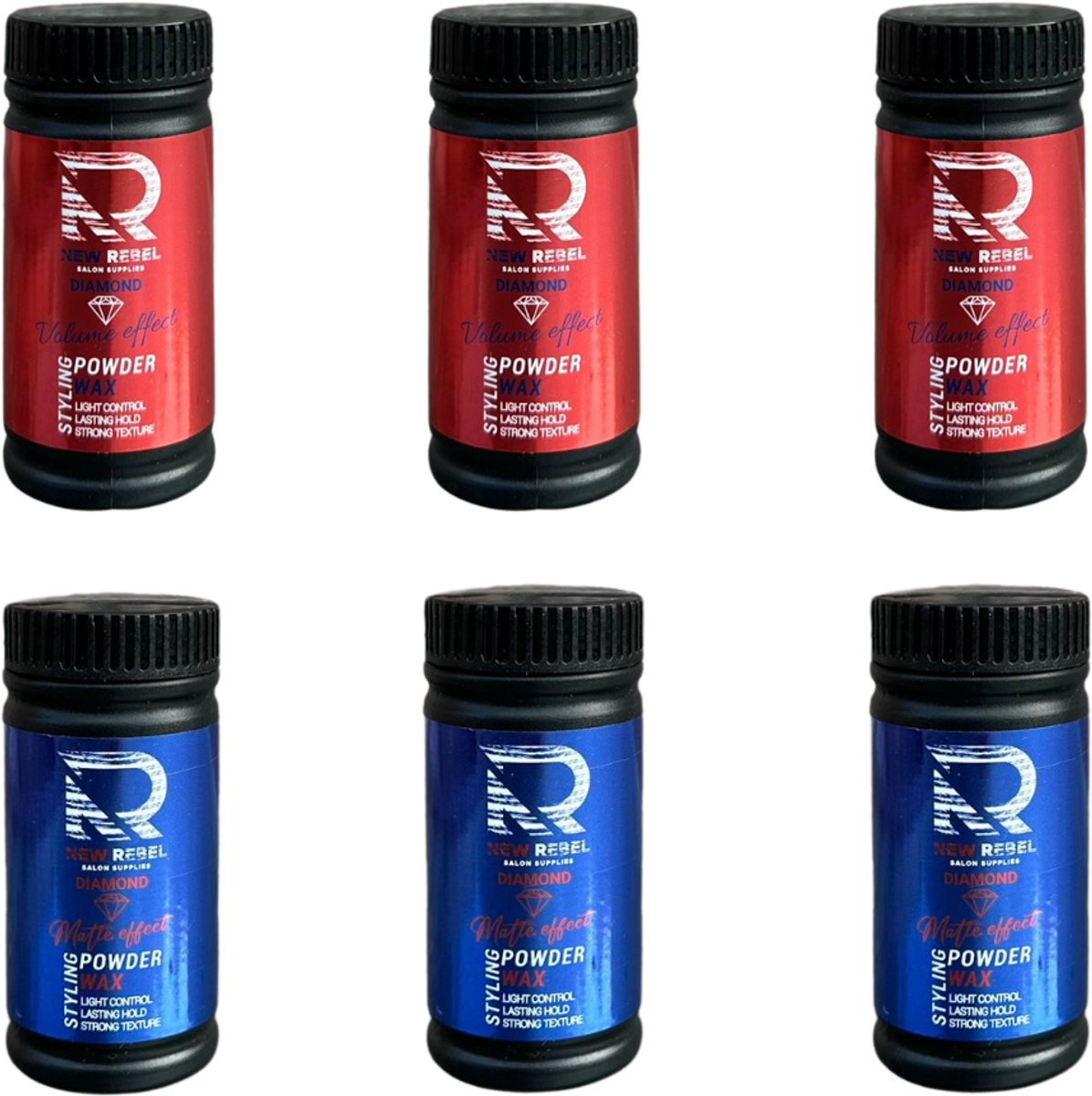 New Rebel Poeder Wax – Mix Set van 6 Stuks | Volume & Matte Effect