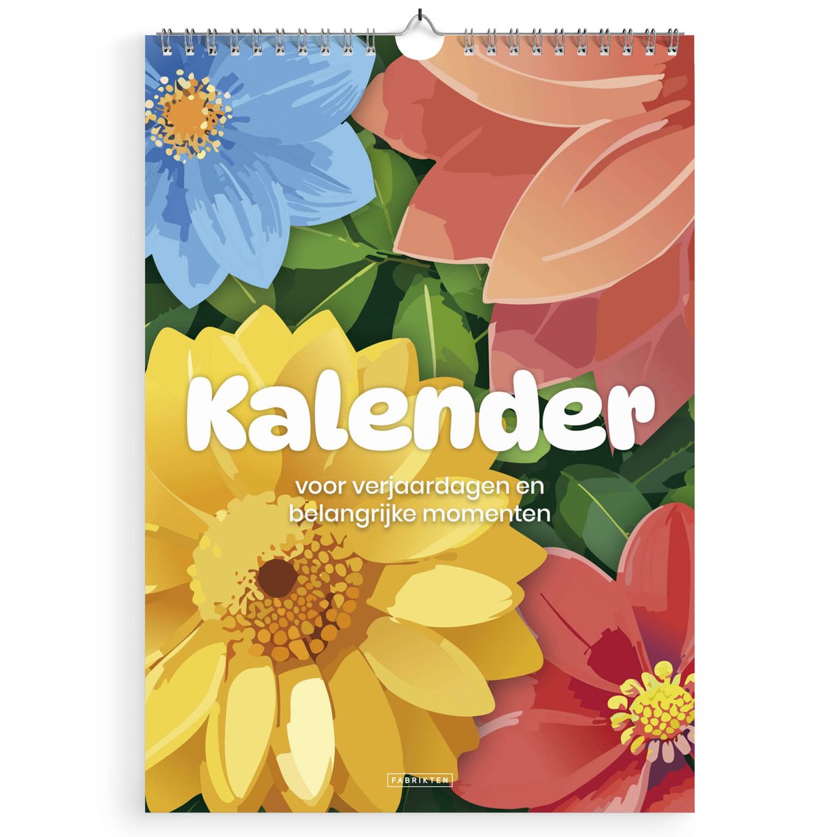 Fabrikten verjaardagskalender A4 - Fleuri - Kleurrijke bloemen kalender