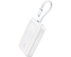 Anker Zolo Powerbank (20.000mAh - 30W - Geïntegreerde USB-C Kabel) - 1x USB-C & 1x USB-A Poort - Wit