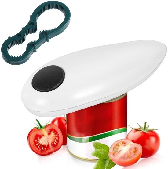 Elektrische Blikopener - Elektrische Wijnopener - Elektrische Kurkentrekker - Potopener - Dekselopener - Pot Opener - Elektrische Kurkentrekkers - Snijdt Zonder Scherpe Randen - Met Automatische Start en Stop - Voor Ouderen En Artritis-Patiënten