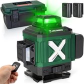 JACKMEND 4D Kruislijnlaser Inclusief Draagkoffer - Zelfnivellerend Bouwlaser met 4 tot 16 Lijnen - 50 Meter Meetbereik - 360 Graden Rotatie Zelfnivellerende Laser - Zelf Nivellerend Kruislijn Laser - Bouw Kruislaser - Klus Lijnlaser - Rotatielaser