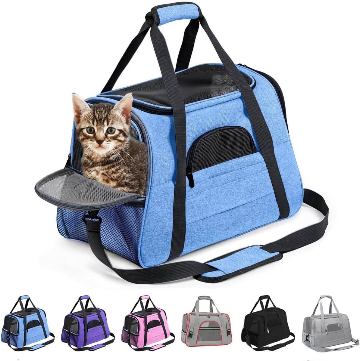Lexium Katten Vervoersbox - Kattenvervoersbox - Reistas Katten - Reismand - Kattendraagtas - Transporttas