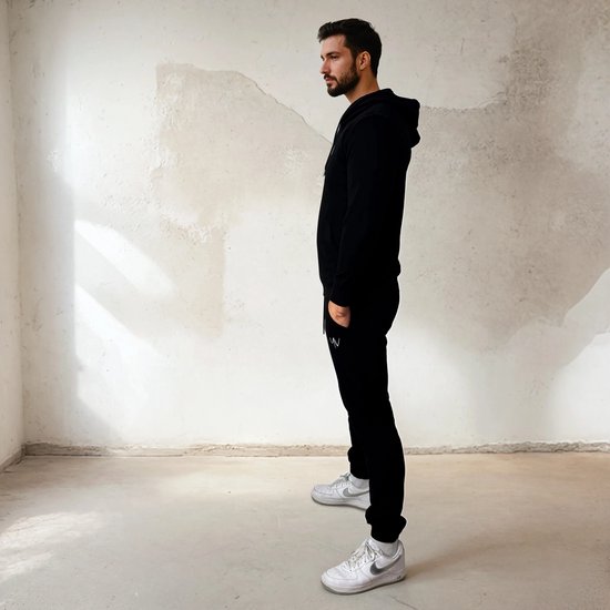 YV SPORT - Sweat à capuche YV MOTION pour elle et lui - Qualité Premium - Confortable et élégant - Tissu éponge français - Coupe Perfect - Capuche avec cordon de serrage - Poche kangourou - Sweat à capuche Activewear - Zwart - XL