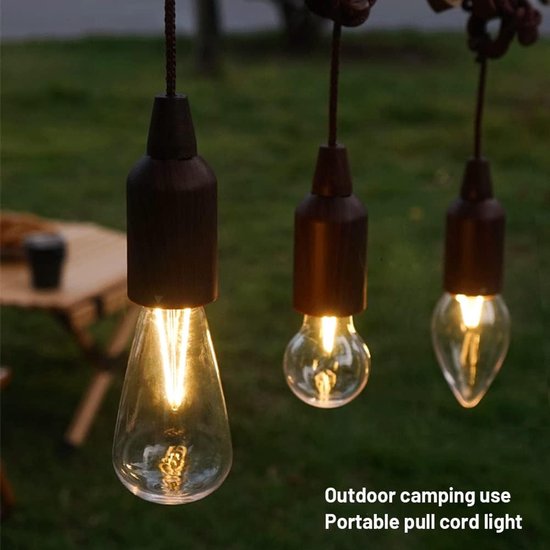 Campinglamp - Hanglamp - Trekschakelaar - LED -Hanglamp Batterij - Kan Tegen Een Stootje - Campinglampen - Tentlamp - Kampeerlamp - Tuinverlichting - Feestverlichting - Aaa-Batterijen Inbegrepen — afbeelding 3