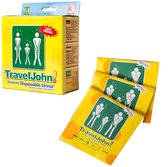 TravelJohn Plaszak - 3 stuks - 800 ml - Lekvrij & Geurloos - Unisex Wegwerp Urinaal - Reis toilet - Noodtoilet - PET