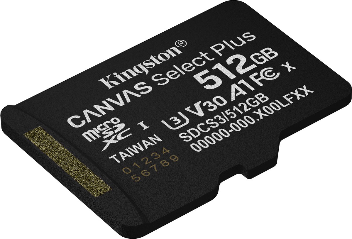 Kingston Canvas Select Plus 512 GB MicroSDXC geheugenkaart