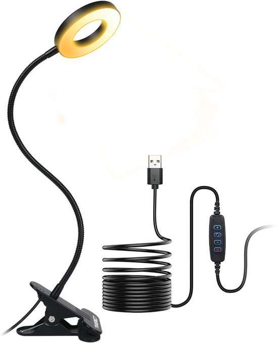 Transnect - Bureaulamp LED Dimbaar- met Klem - Filtert Blauw Licht - Bevordert Slaap - 10 helderheidsmodi - 3 kleurmodi