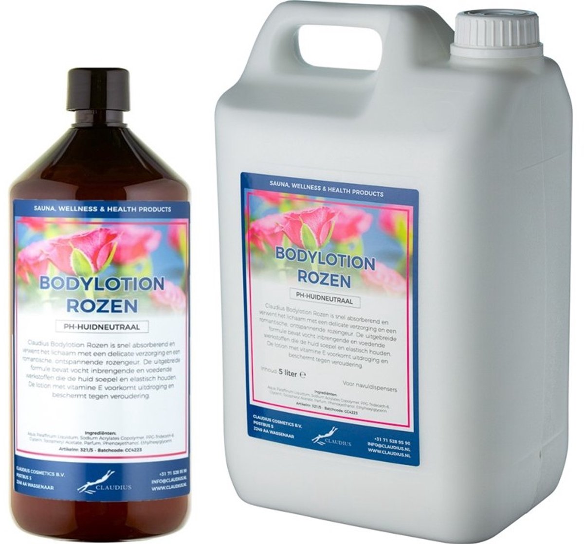 Bodylotion Rozen 1 liter - hervulbaar + Jerrycan 5 liter navulling