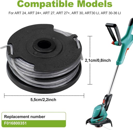 Grastrimmer - 4 Stuks - Draadspoelen - Draadspoelen Geschikt - Elk Met Een Lengte Van 6 M En Een Diameter Van 1,50 Mm - Geschikt Voor Modellen Art 24, 27, 30 En Art 30-36 Li van Merkloos	 — afbeelding 5