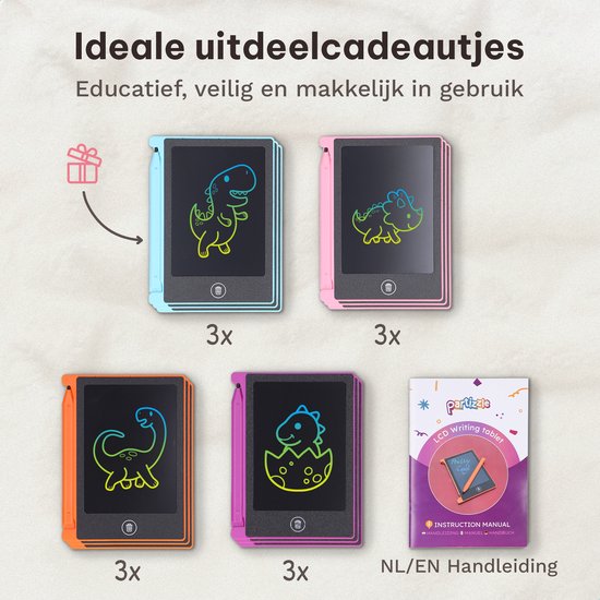 Mini Magic Board voor kinderen - 12 x rugzak sleutelhanger clip