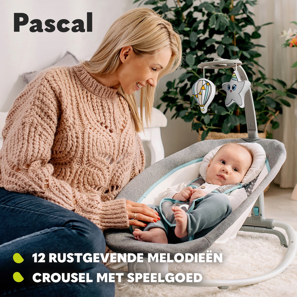 Lionelo Pascal - Baby Wipstoel & Bouncer thumbnail 6
