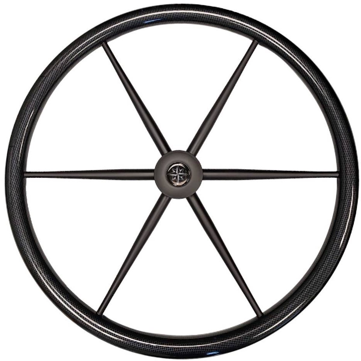 Savoretti T5CF/Ghost Stuurwiel met Carbon Look en Zwarte Spaken Ø70cm