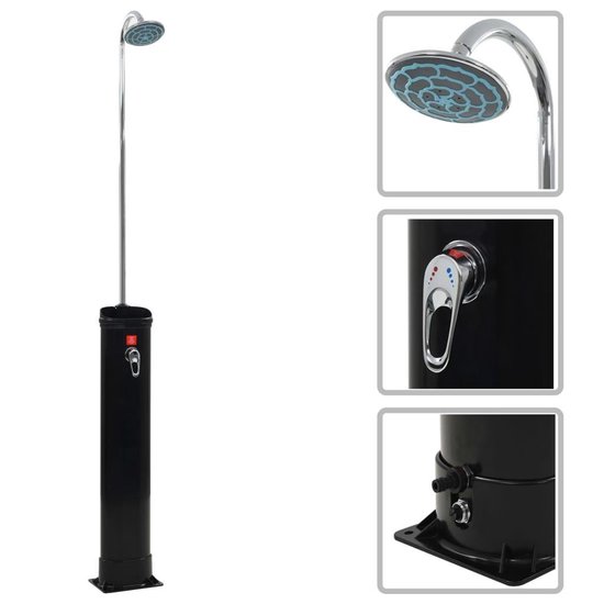 vidaXL Solar douche 18 L 214 cm zwart