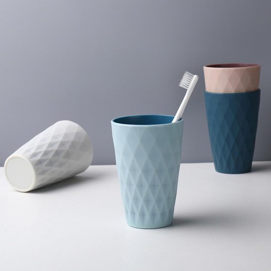 Set de 2 gobelets de salle de bain - Design scandinave, 450 ml, robustes et résistants aux chutes
