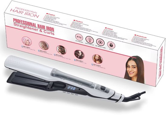 Lisseur Vapeur Professional Series - Plaque Céramique Tourmaline - 230°C - 3 Températures - Occasion