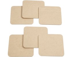 MDF - 6 Vierkante onderzetter - 10x10 cm