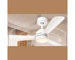 Nivard Plafondventilator - Met Verlichting - Plafond Ventilator - Met Lamp - Plafonniere Met Ventilator - Met Licht - Wit - 70cm