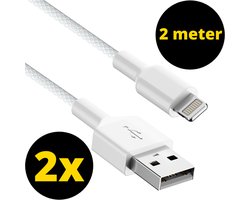 ThunderGold 2x Oplader kabel 2 meter geschikt voor iPhone - Kabel geschikt voor lightning - Oplaadkabel - USB kabel - Lader kabel - Gevlochten