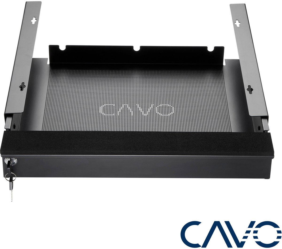 CAVO Laptop bureaulade afsluitbaar 480 x 446 x 80 mm zwart Bureaulade voor onderbouw van SOTECH thumbnail 5