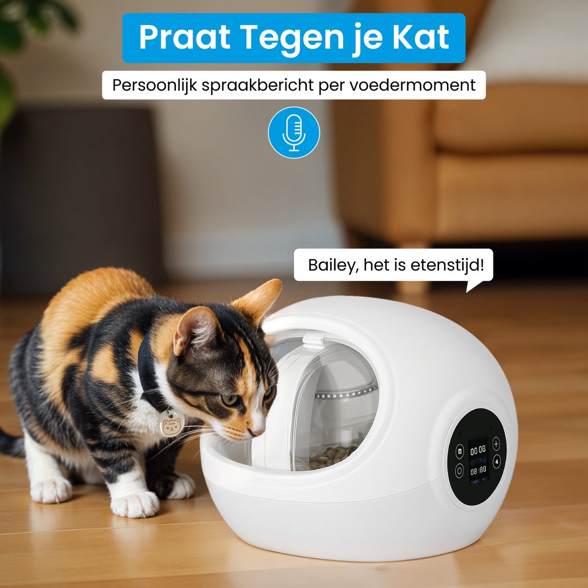 ZoeZo Design - Chip Voerdispenser - Type ZZ-FC1 - RFID - Automatische Voerbak Katten - Voerautomaat met Chip voor Halsband - Voederbak - Wit - Kat & Hond - Halsbandchip - Antidiefstal thumbnail 4