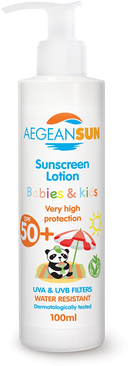 Zonnescherm SPF 50+ voor Baby’s & Kinderen – 100ml | Waterbestendige Bescherming met Kamille, Aloe Vera & Panthenol