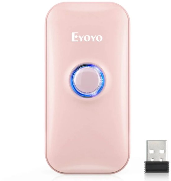 Parya Official Draadloze Mini Barcode Scanner PINK - Wireless scanner - Handscanner - Proffesionele scanner - USB charger – EAN Scanner- Bluetooth – Dongle scanner