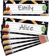 Lot de 40 plaques nominatives - Étiquettes nominatives - Autocollants nominatifs inscriptibles - Décorations nominatives autocollantes pour École primaire , salle de classe, maison, décoration de porte, fournitures scolaires