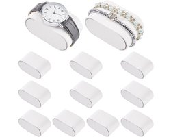 12pcs Witte Bracelet Watch Cushion Inserts - Voor Watch Box Case - PU Leather Bangle Pillows - Voor Verkoop - Kleine Onderneming - Bracelet Jewelry Display Storage Exhibition 7.3x4.3x3.8cm