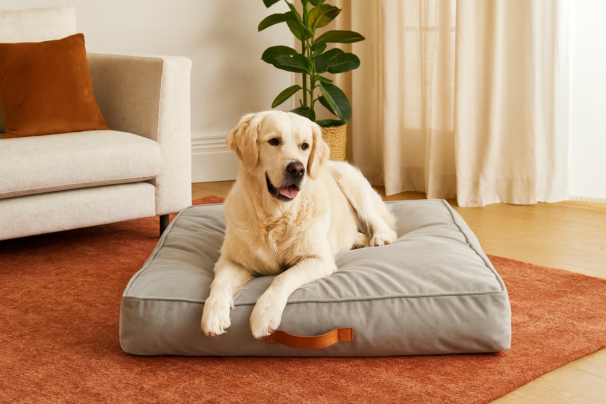 Fameilleur hondenkussen- kussen voor dieren- dieren kussen- dierenkussen- 85x70x15 cm –Grijs- voor Hond & Kat – Zacht Ligkussen voor Binnen – Groot Huisdierenkussen – Comfortabel Kussen voor Honden – Dikke Dierenmat – Luxe Hondenmand Vervanger