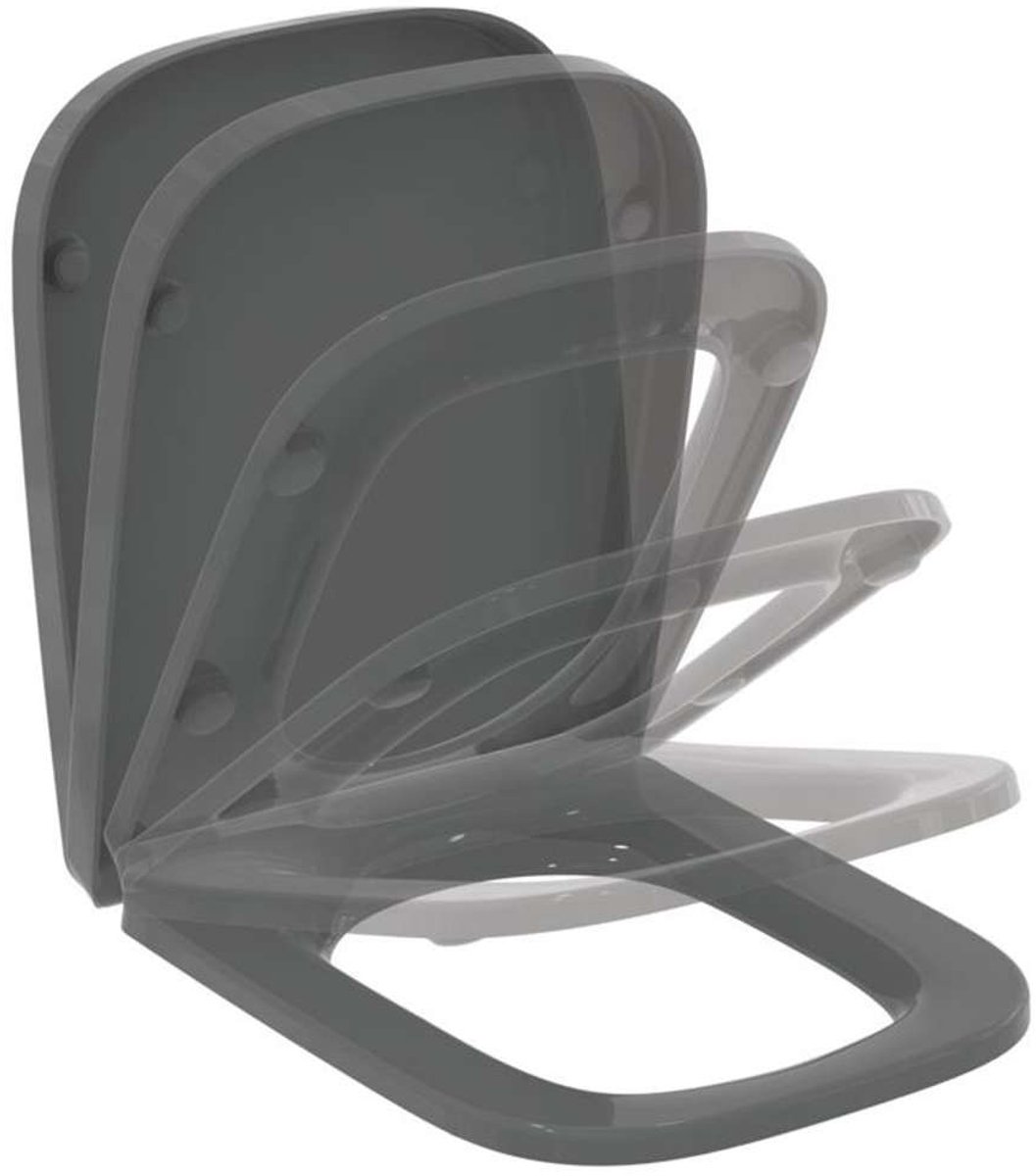 Ideal Standard i.Life B - WC zitting wrapover, SoftClose, glanzend grijs T468358