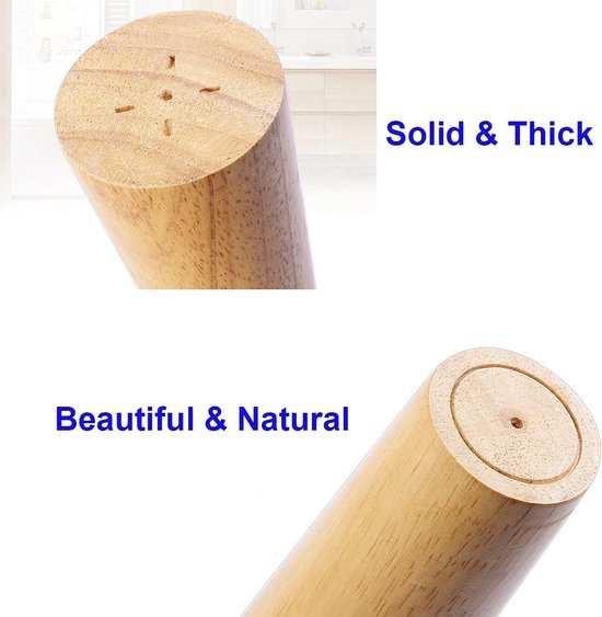 Ronde houten meubelpoten, 25 cm, set van 4, moderne slaapbank uit het midden van de