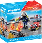 PLAYMOBIL Action Heroes Brandweerman met waterpomp 71826