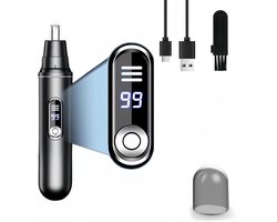 Neustrimmer voor mannen - Elektrische neustrimmer - Oplaadbaar via USB - LED-display - Waterdicht ontwerp - Oortrimmer - Uniseks - Geschikt voor neus- en oorhaar - Zwart
