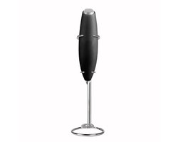 Handheld melkopschuimer - Melkopschuimer - Zwarte melkopschuimer - Latte Creamer - Melkopschuimerstandaard - Roestvrij staal