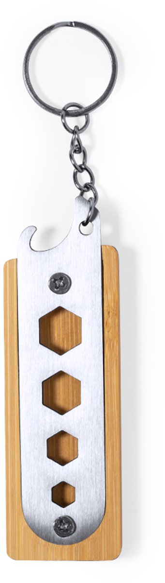 2 Multitool sleutelhangers met 5 optie's waaronder flesopener. Model Balmy. geschikt voor lasertechniek en tampondruk