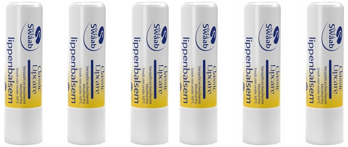 Dr. Swaab Lippenbalsem Classic Stick - Voordeelverpakking Gram 6 x 5 Gram