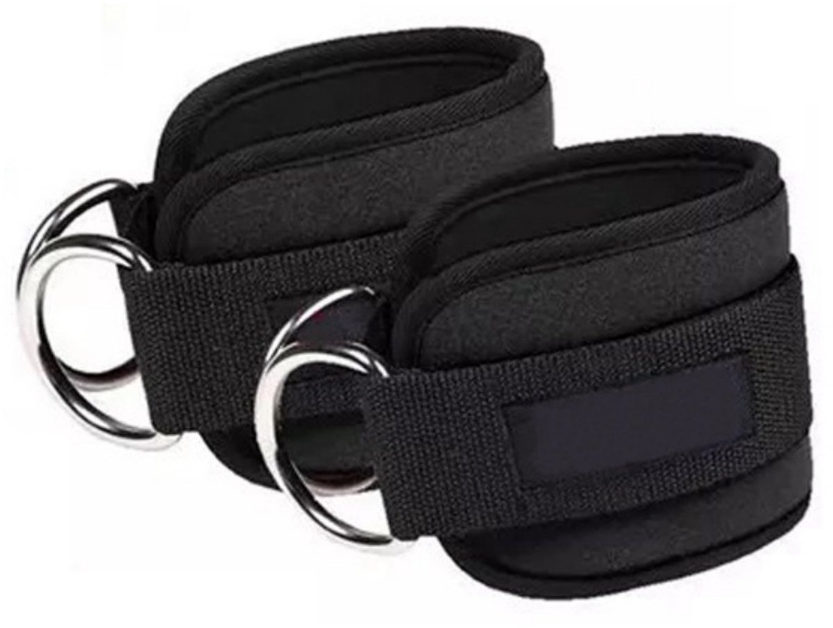TOVBMUP 2 Stuks Enkelbanden - Voetbanden voor Kabeltrekapparaat - 46x9cm - Verstelbaar met Klittenband - Geschikt voor Mannen en Vrouwen - Polyester
